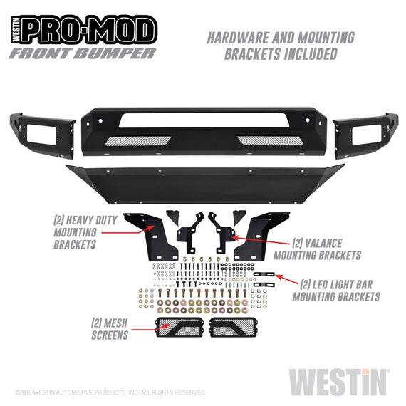 Westin 13-18 Dodge Ram 1500 / 2019 Ram 1500 Classic Pro-Mod Front Bumper - Textured Black 58-41025