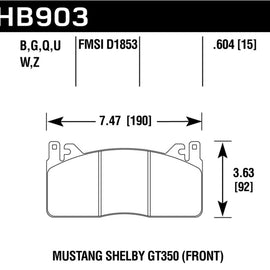 Hawk Performance HB903B.604 HPS 5.0 Disc Brake Pad Fits 15-19 Mustang HB903B.604