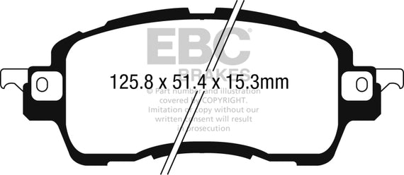 EBC 2016 Scion iA 1.5L Ultimax2 Front Brake Pads UD1852