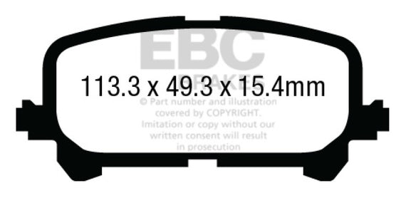 EBC Yellowstuff Rear Brake Pads for 14+ Acura MDX 3.5 DP43025R
