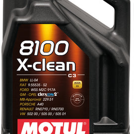102051 Motul 8100 X-CLEAN 5W40 100% Synthetic Performance Engine Oil (5 Liter) 102051