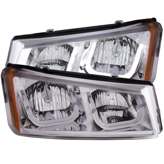 Anzo 111313 Chrome Crystal Headlight for 03-06 Chevrolet 1500/2500HD/3500 111313
