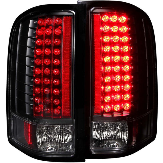 Anzo 311081 Clear Lens Black LED Tail Lights for 07-14 Chevrolet Silverado 311081