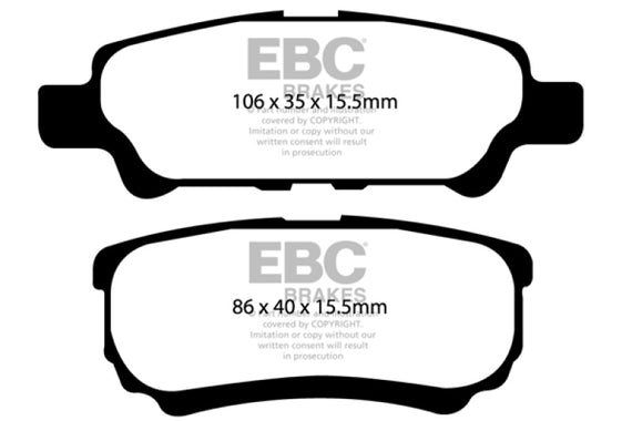 EBC Greenstuff Rear Brake Pads for 11-14 Chrysler 200 2.4 DP21563