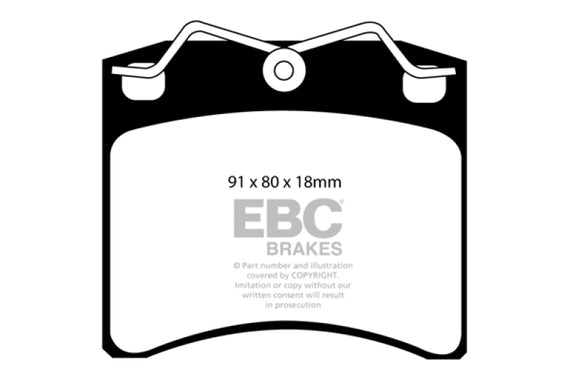 EBC 96-98 Volkswagen Eurovan 2.5 Vented Rotors Greenstuff Front Brake Pads DP61116