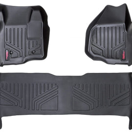Rough Country Heavy Duty Floor Mats - Front & Rear Combo (Crew Cab Models w/ Depressed Pedal)