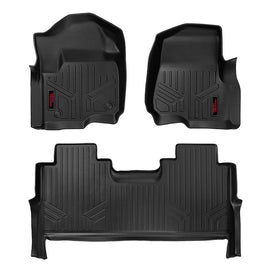 Rough Country Heavy Duty Floor Mats - Front & Rear Combo (Crew Cab Models)