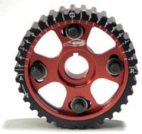 Golden Eagle Mfg - Honda Prelude Adjustable Cam Gears(2) Black Outer/Red Center