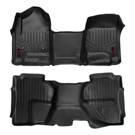 Rough Country Heavy Duty Floor Mats [Front/Rear] - (14-18 Chevy Silverado / GMC Sierra)