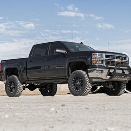 Rough Country Painted Pocket Fender Flares w/ Rivets - Black (5.5-foot Bed Models)