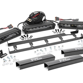 Rough Country 8-inch Black Series Vertical LED Light Bar Grille Kit (3 Lights)