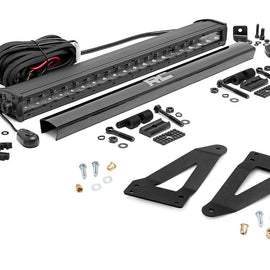 Rough Country 20-inch Black Series Single Row CREE LED Light Bar & Grille Mounts Kit (Wrangler JK / JKU)