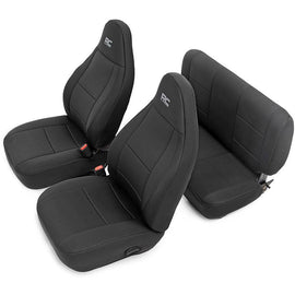 Rough Country Black Neoprene Seat Cover Set (Front & Rear)