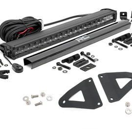 Rough Country 20-inch Black Series Single Row CREE LED Light Bar & Grille Mounts Kit (Wrangler TJ / LJ)