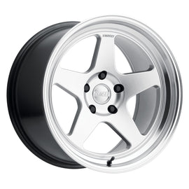 Kansei K12H KNP 18x9.5 5X100 HYPER SILVER MACHINED LIP  (22mm) Wheel/Rim K12H-189516+22