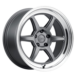 Kansei K14G ROKU 18x10.5 5X120 MATTE GREY MACHINE LIP  (12mm) Wheel/Rim K14G-181518+12