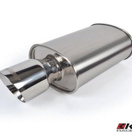 K-TUNED 2.5INCH OVAL STYLE CENTER INLET MUFFLER POLISHED