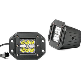 Rough Country 2-inch Flush Mount Chrome Series CREE LED Square Lights (Pair)