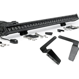 Rough Country 30-inch Black Series Single Row LED Light Bar & Hidden Bumper Mounts Kit