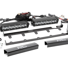 Rough Country 8-inch Chrome Series Vertical LED Light Bar Grille Kit (2 Lights)