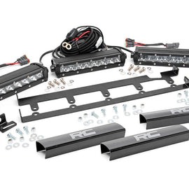 Rough Country 8-inch Chrome Series Vertical LED Light Bar Grille Kit (3 Lights)