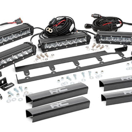 Rough Country 8-inch Chrome Series Vertical LED Light Bar Grille Kit (4 Lights)