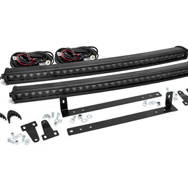 Rough Country Dual Set of Single Row LED Light Bar Grille Mounts w/ 30-inch Black Series CREE LED Light Bars