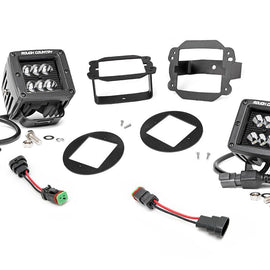 Rough Country 2-inch Black Series CREE LED Fog Light Kit (10-18 Wrangler JK)