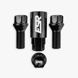 ESR ANTI THEFT TITANIUM 12X1.5 LUG BOLTS 50MM BLACK TR50-BOLT-12150-BLK