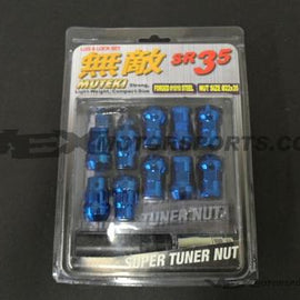 Muteki - SR35 Closed Ended Lug Nuts & Locks - Blue - 12x1.25mm