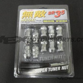 Muteki - SR35 Closed Ended Lug Nuts & Locks - Silver - 12x1.25mm