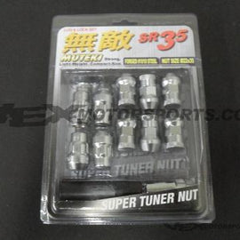 Muteki - SR35 Closed Ended Lug Nuts & Locks - Silver - 12x1.25mm 32925SP