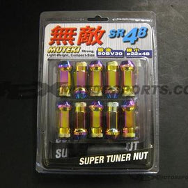 Muteki - SR48 Extended Lug Nuts 12x1.25mm - Neo Chrome 32905N