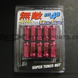 Muteki - SR48 Extended Lug Nuts 12x1.5mm - Pink 32906K