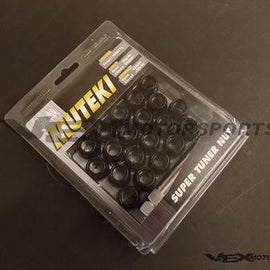 Muteki - Open Ended Lug Nuts w/ Key - 12x1.5mm - Black 31886B