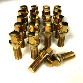NNR STEEL 35MM LUG BOLTS WITH CONE SEAT SET OF 20 12X1.5 GOLD