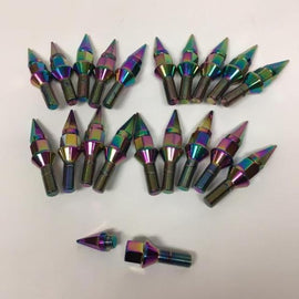 NNR STEEL 28MM SPIKE LUG BOLTS WITH CONE SEAT 12X1.5 NEO CHROME