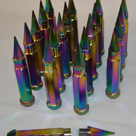 NNR 90MM STEEL LUG NUT WITH SPIKES SET OF 20 12x1.25 NEO CHROME