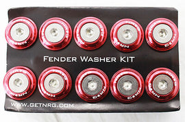 NRG 10PC FENDER WASHER KIT RED FW-100RD FW-100RD