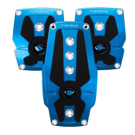 NRG Brushed Blue aliminum sport pedal w/ Black rubber inserts MT PDL-200BL