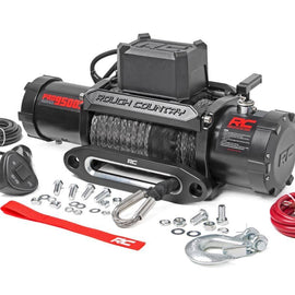 Rough Country 9,500-Lb PRO Series Electric Winch w/ Synthetic Rope