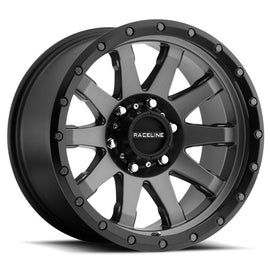 Raceline 934G CLUTCH 20x10 8x170 GUN METAL W/ BLACK RING (-19mm) Wheel/Rim