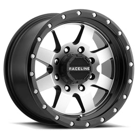 Raceline 935M DEFENDER 15x8 5x114.3 BLACK W/ MACHINED SPOKE  (-24mm) Wheel/Rim 935M-58012-24
