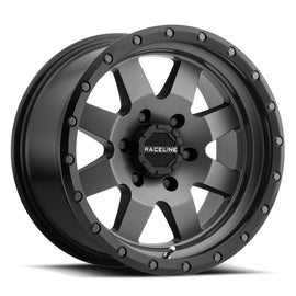 Raceline 935G DEFENDER 17x9 6x139.7 GUN METAL W/ BLACK RING (-12mm) Wheel/Rim