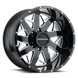 Raceline 939M DISRUPTOR 22x12 8x165.1 GLOSS BLACK & MILLED  (-44mm) Wheel/Rim 939M-22280-44