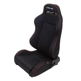 NRG Type-R Cloth Sport Seat Black w/ Red Stitch w/ logo (SOLD IN PAIRS) RSC-200L/R
