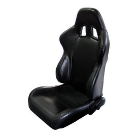NRG PVC leather Sport Seats Black w/ Black Trim w/ logo (SOLD IN PAIRS)