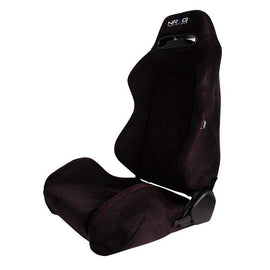 NRG Suede Type-R Seat W/ Red Stitching w/ logo (SOLD IN PAIRS) RSC-220L/R