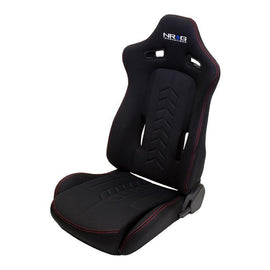 The Arrow NRG Cloth Sport Seat Black w/ Red Stitch w/ logo (SOLD IN PAIRS) RSC-800L/R