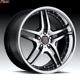 MRR RW2 20X10 5x112 +25 BLACK/MACHINED LIP 1 WHEEL/RIM